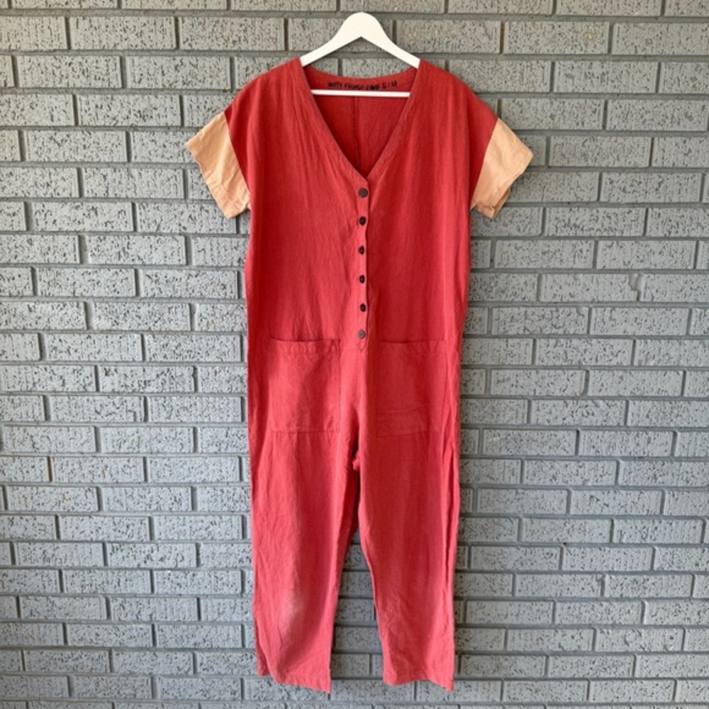 Happy French Gang Natural Texture Jumpsuit S/M LagenLook Boho Romper